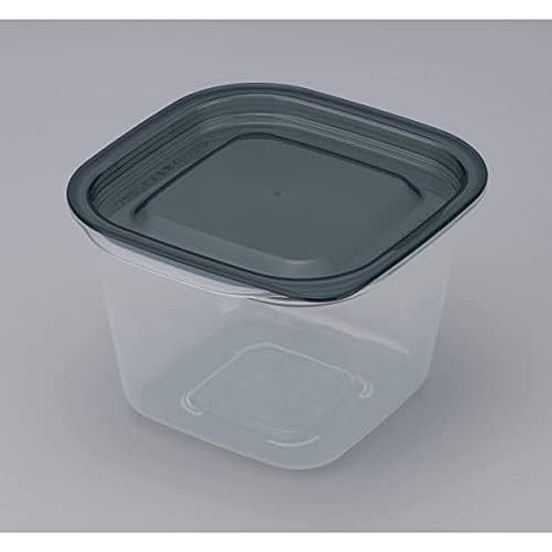 保存容器 楽ちんパック スクエア 深型 クリアーブラック 容量４３０ｍｌ ２個入