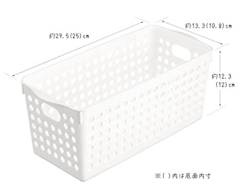 イノマタ化学 収納バスケット ストックバスケット スリム 10個組 ホワイト 日本製 96607 13.3×29.5×高さ12.3cm
