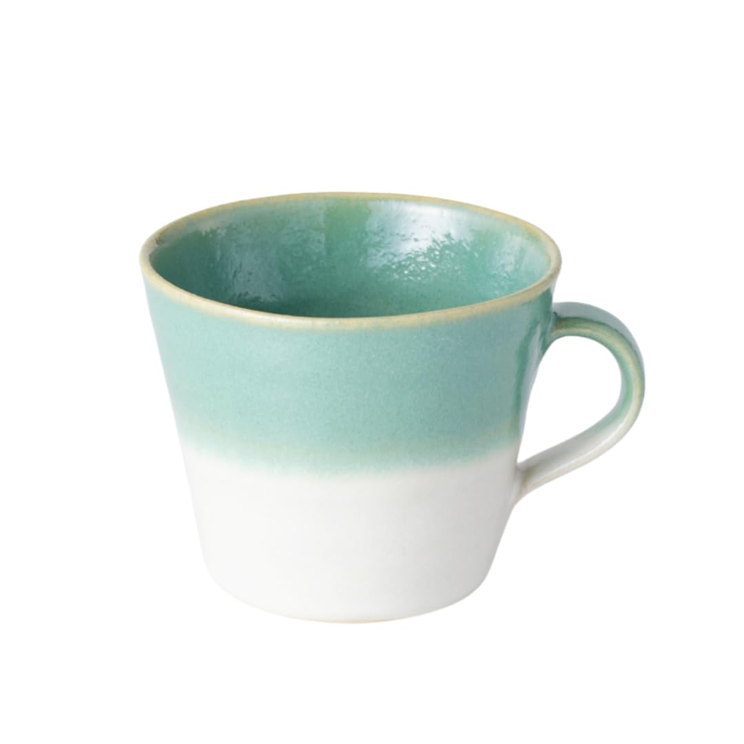 2toneマグカップ 190ml（小）｜道祖土和田窯・益子焼の上質な手仕事（日本製）白青/青白 (青糠 Seiji/Nuka)_電子レンジ対応/食洗機対応_シンプル_ホワイト/ブルー